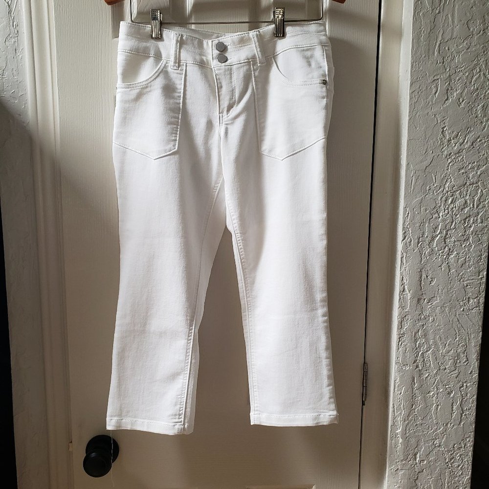 White Cropped Stretch Jeans